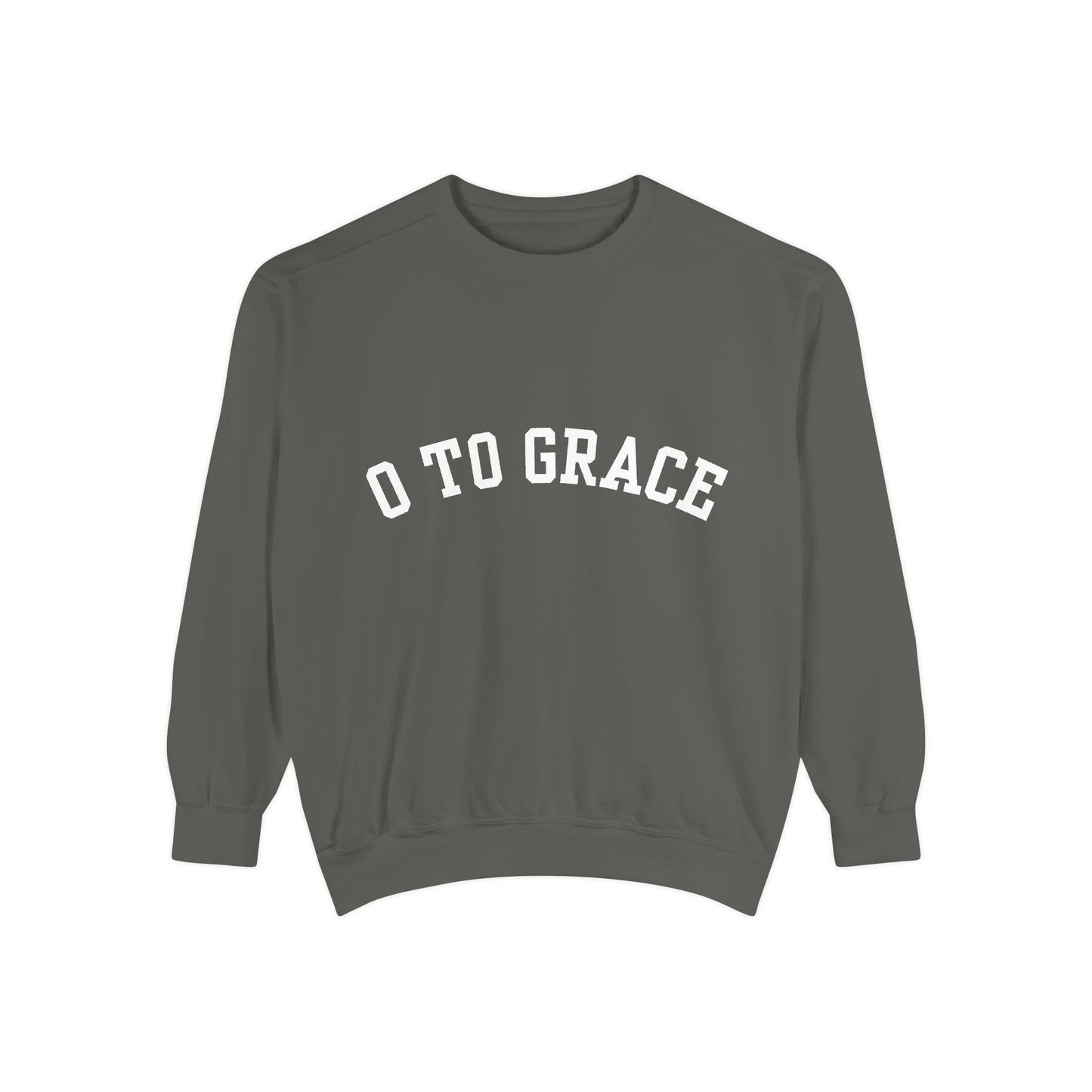 O TO GRACE - Varsity Logo Comfort Color Sweatshirt