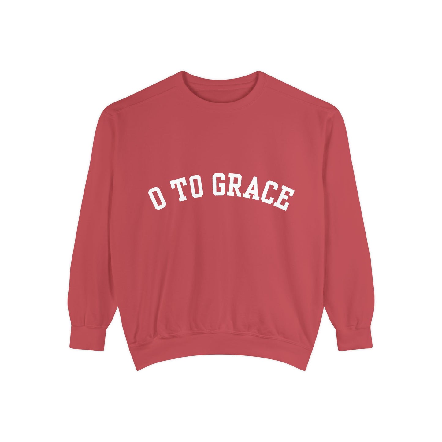 O TO GRACE - Varsity Logo Comfort Color Sweatshirt